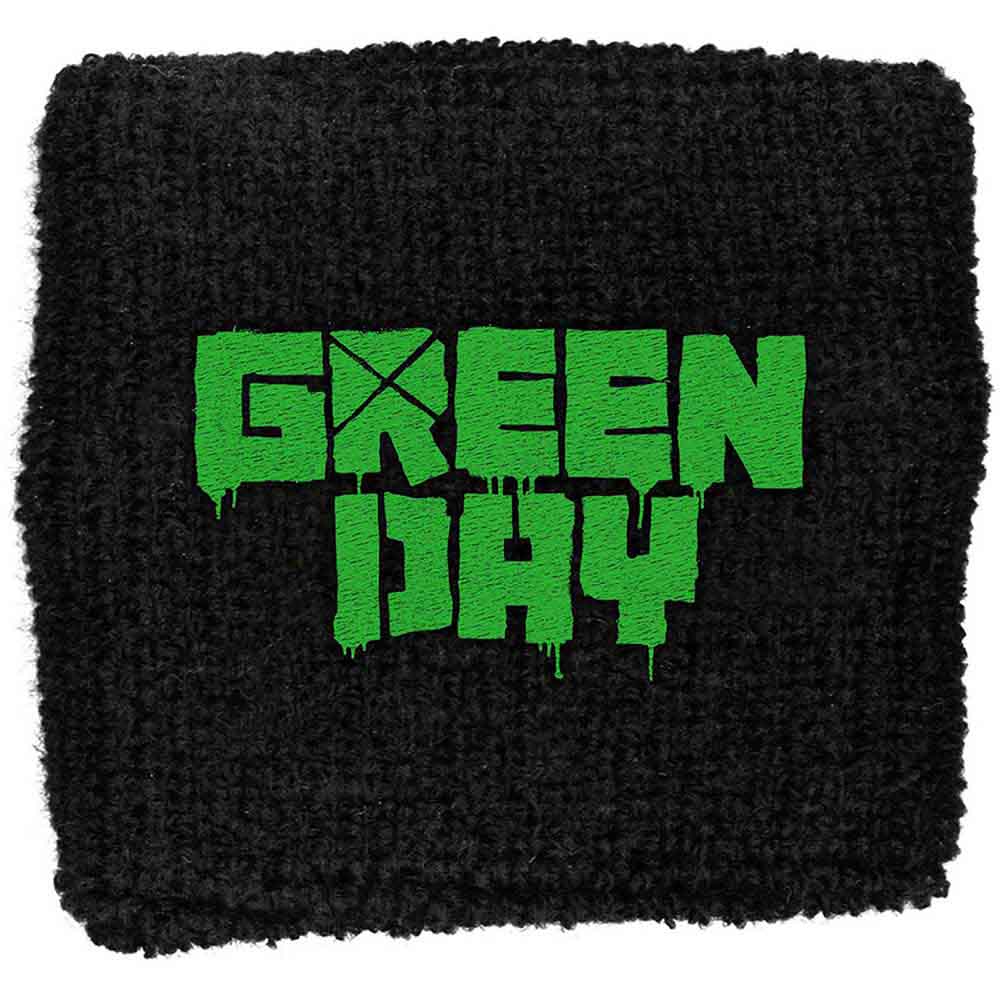 Green Day Embroidered Wristband: Logo
