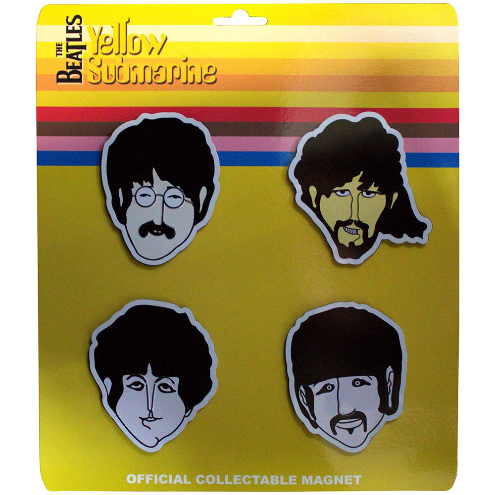 The Beatles Epoxy Magnet Set: Yellow Submarine Heads Embossed
