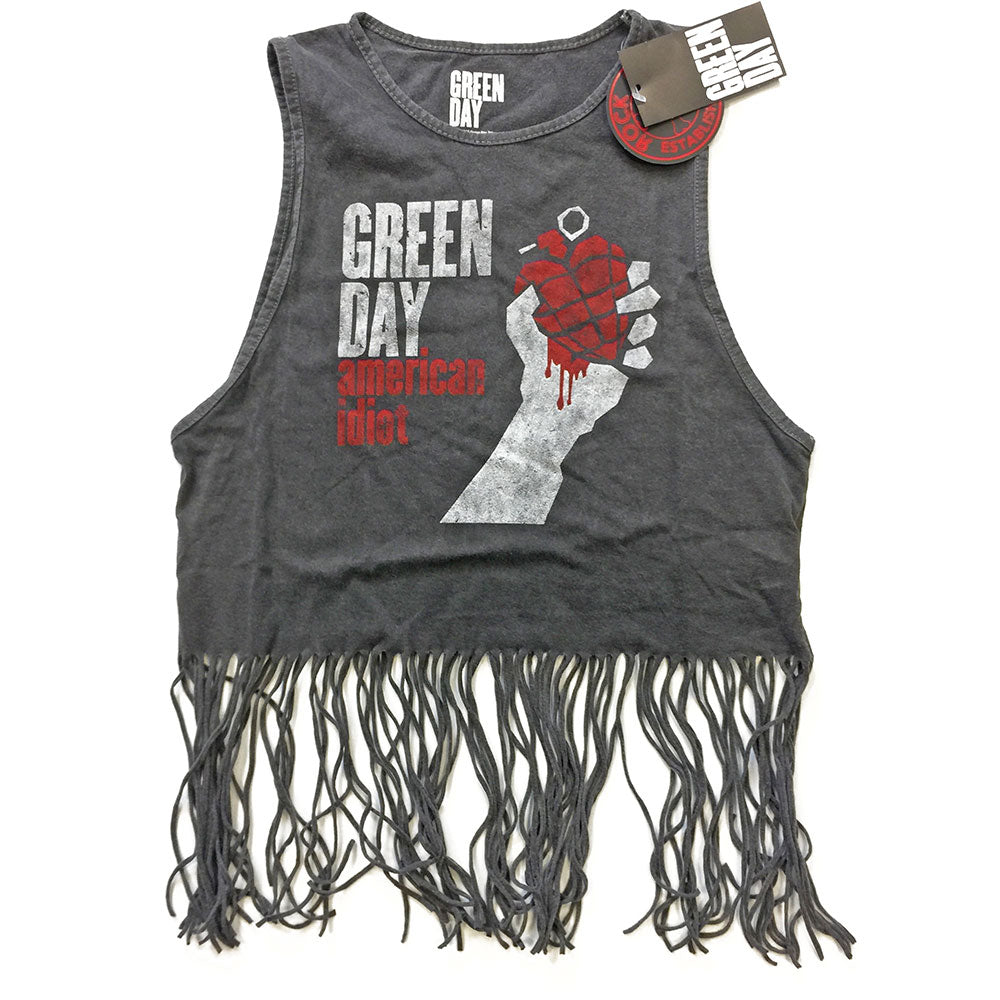 Green Day Ladies Tassel Vest: American Idiot Vintage