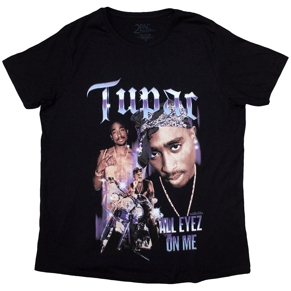 Tupac Ladies T-Shirt: All Eyez Blue Homage