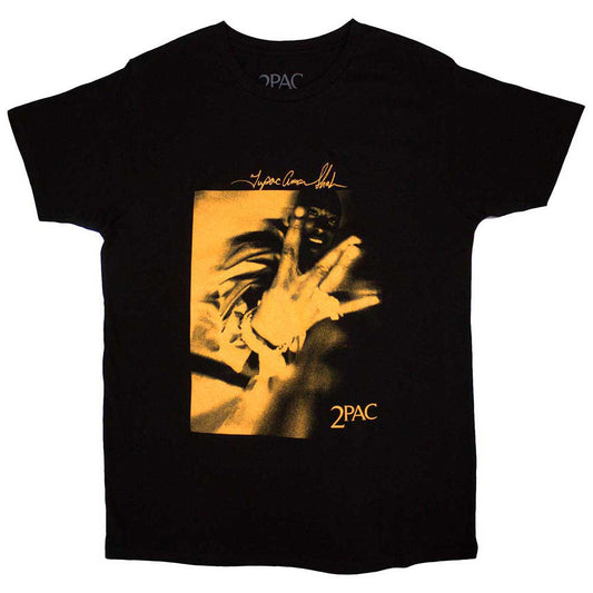 Tupac T-Shirt: Fingers Orange Tone
