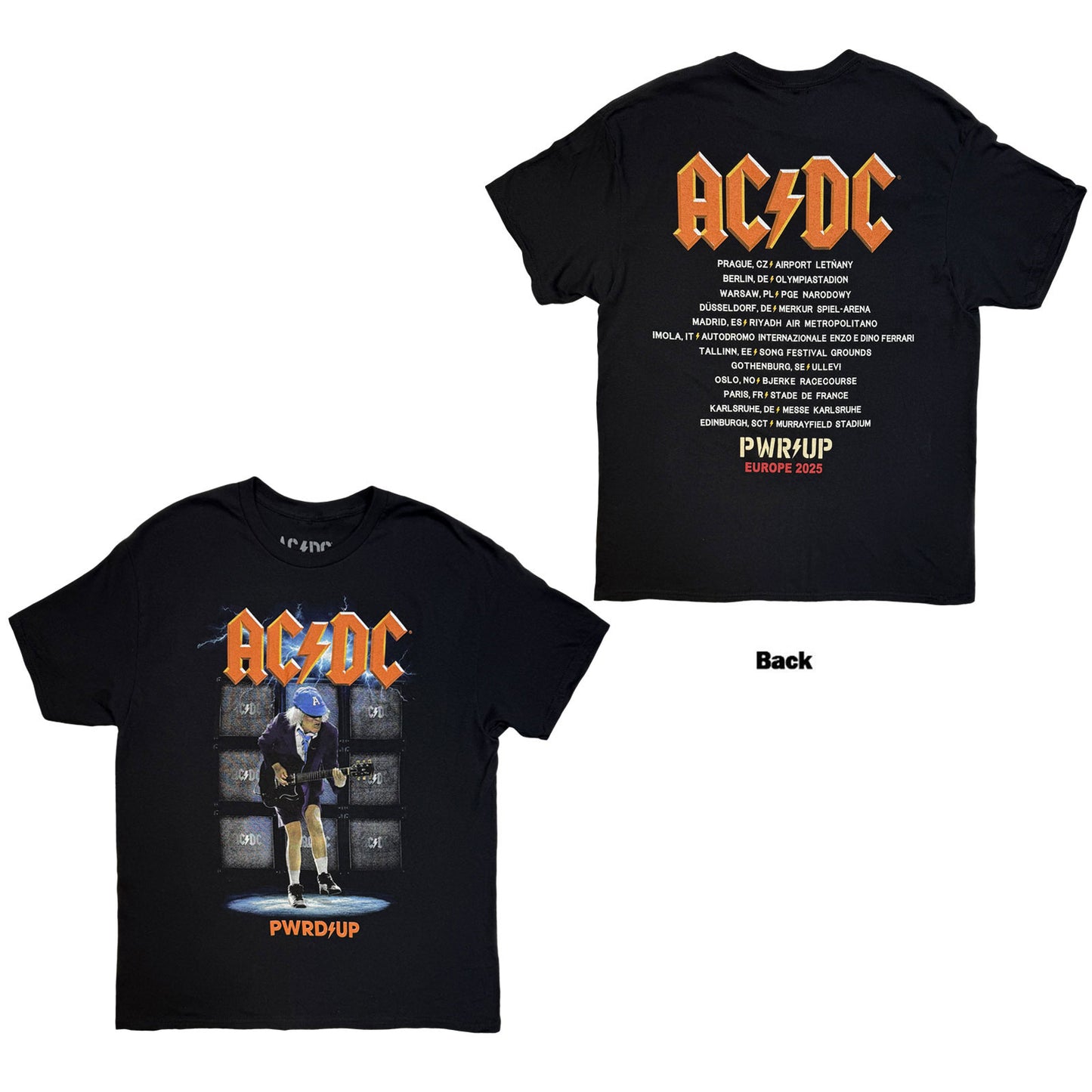 AC/DC T-Shirt: Angus Amps EU Tour '25