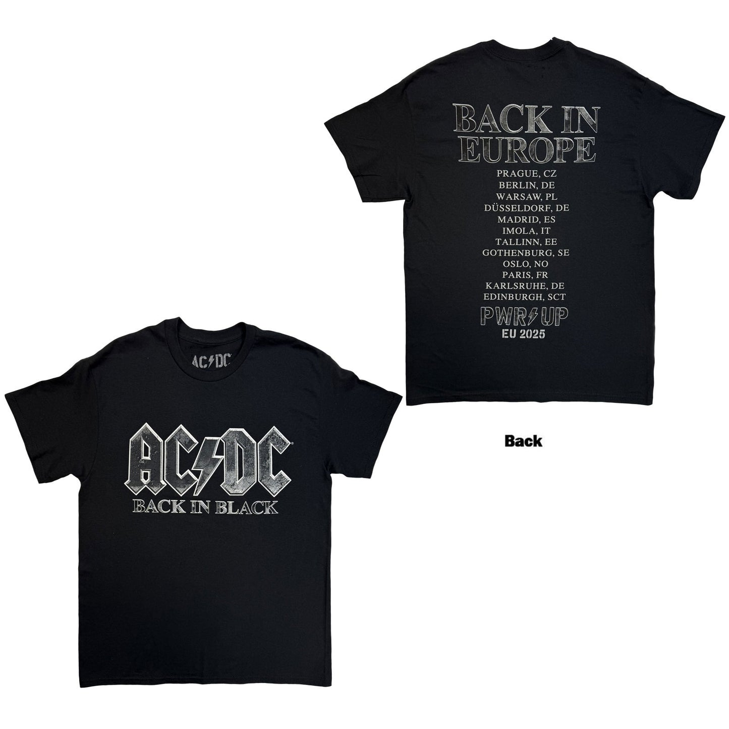AC/DC T-Shirt: Back In Black EU Tour '25