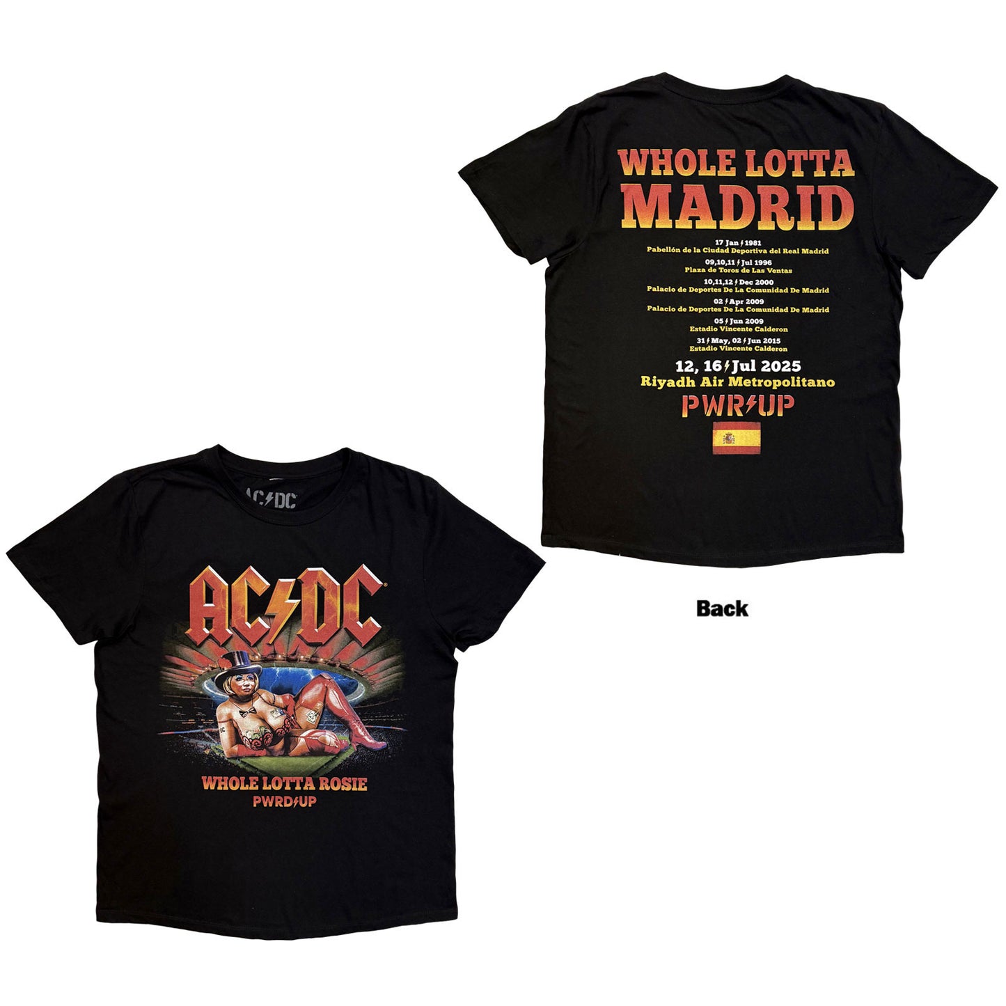AC/DC T-Shirt: Whole Lotta Madrid EU Tour '25
