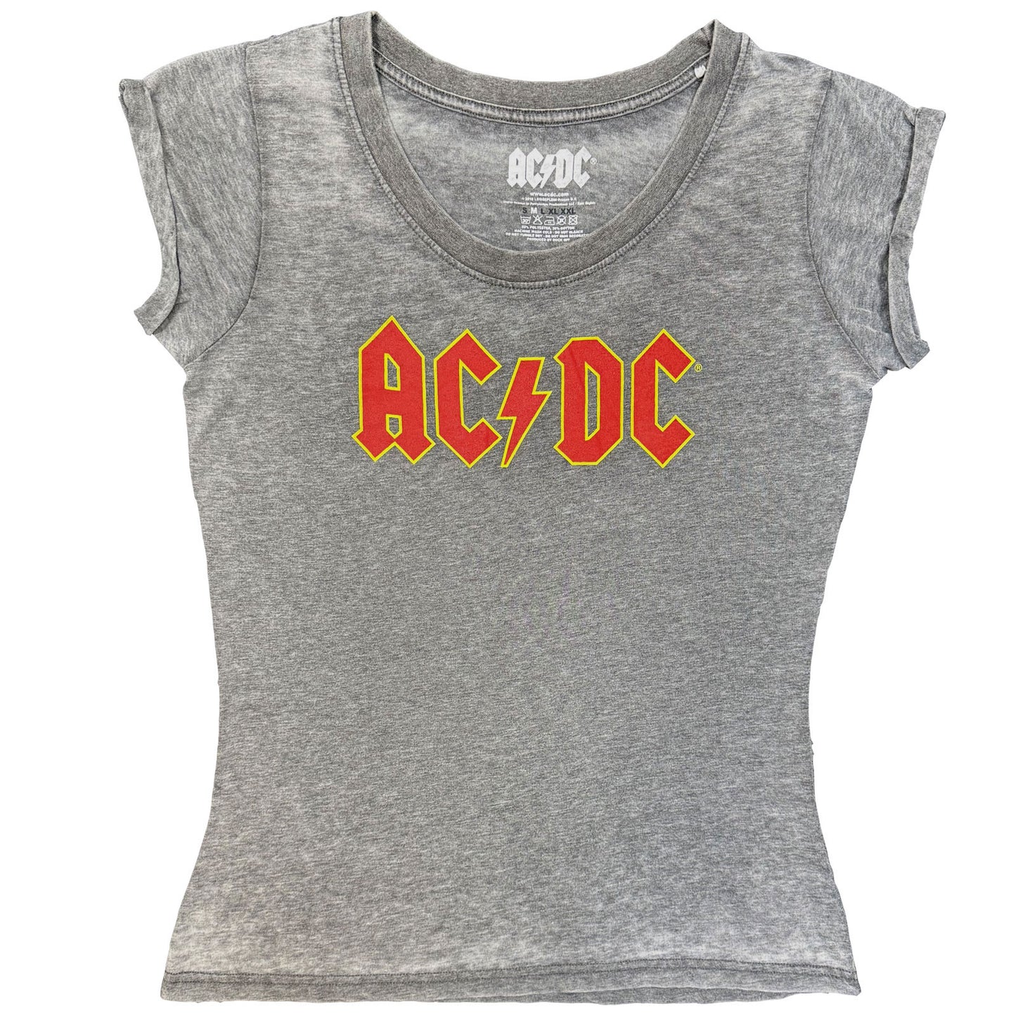 AC/DC Ladies Burnout T-Shirt: Logo