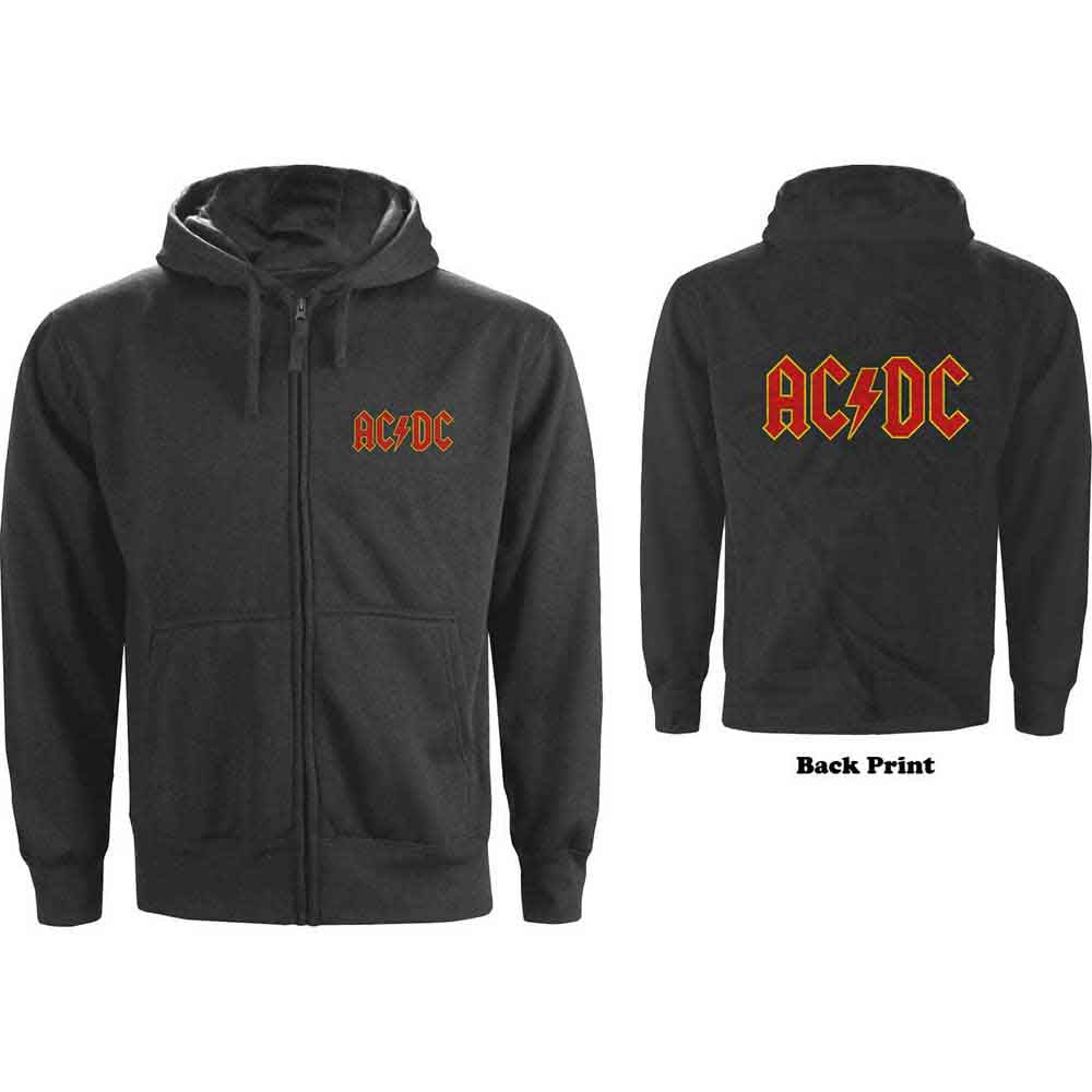 AC/DC Zipped Hoodie: Logo