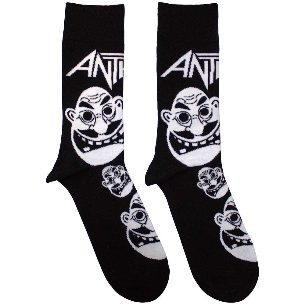 Anthrax Socks: Faces Pattern B&W