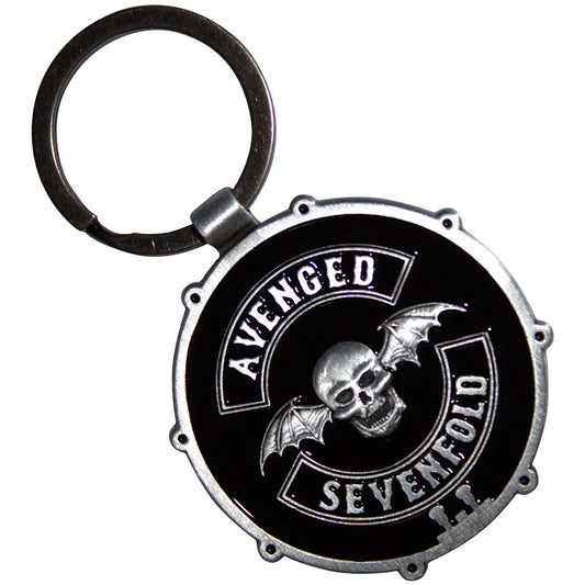 Avenged Sevenfold Keychain: Deathbat Crest Drum Double-Sided