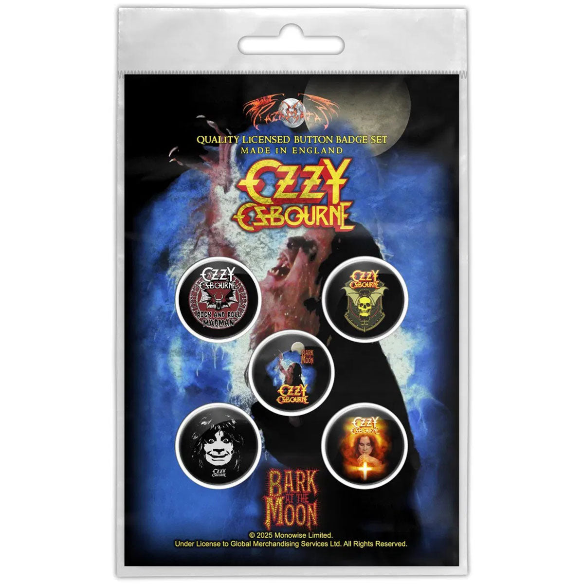 Ozzy Osbourne Badge: Bark At The Moon