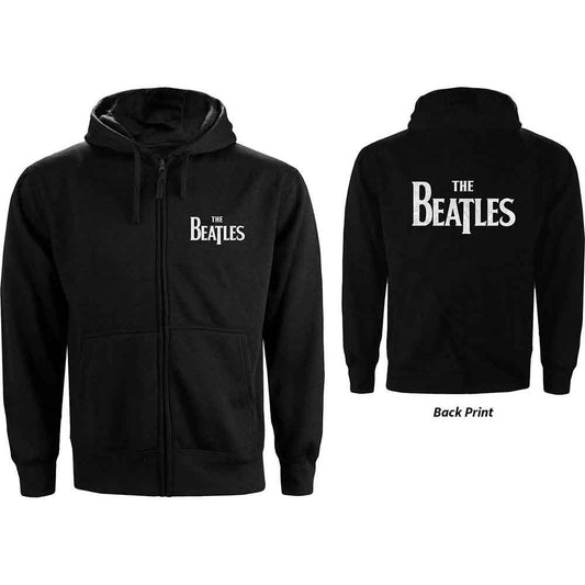 The Beatles Ladies Zipped Hoodie: Drop T Logo