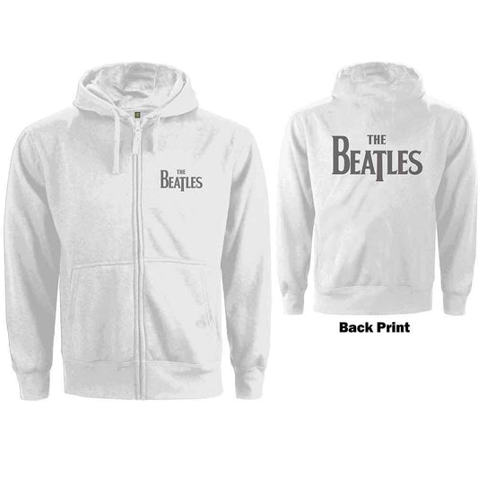 The Beatles Ladies Zipped Hoodie: Drop T Logo