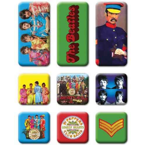 The Beatles Epoxy Magnet Set: Sgt Pepper 9 Piece Set