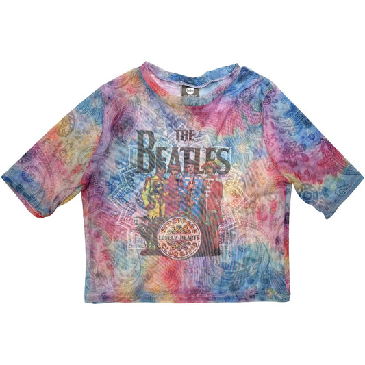 The Beatles Ladies Mesh Crop Top: Sgt Pepper