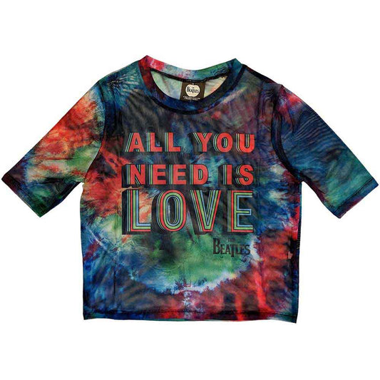 The Beatles Ladies Mesh Crop Top: All You Need Is Love