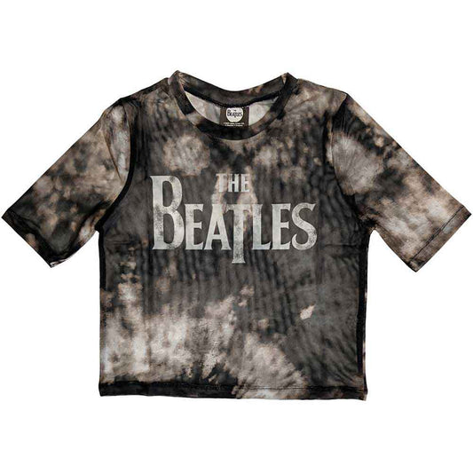 The Beatles Ladies Crop Top: Drop T Logo