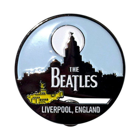 The Beatles Badge: Liverpool Skyline & Yellow Submarine