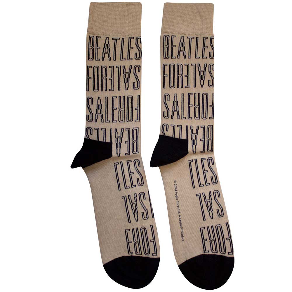 The Beatles Socks: For Sale Text Outlines Repeat