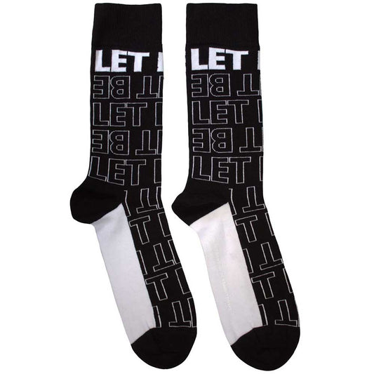 The Beatles Socks: Let It Be Text Outlines Repeat