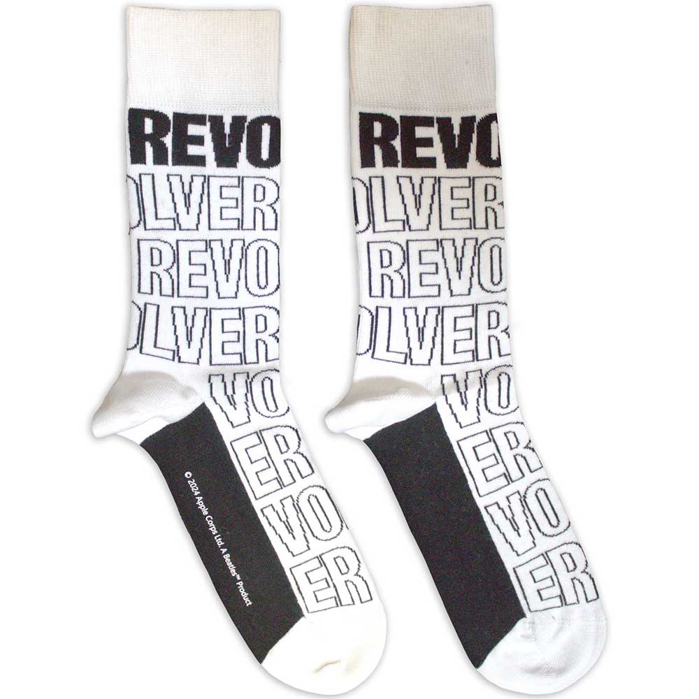 The Beatles Socks: Revolver Text Outlines Repeat
