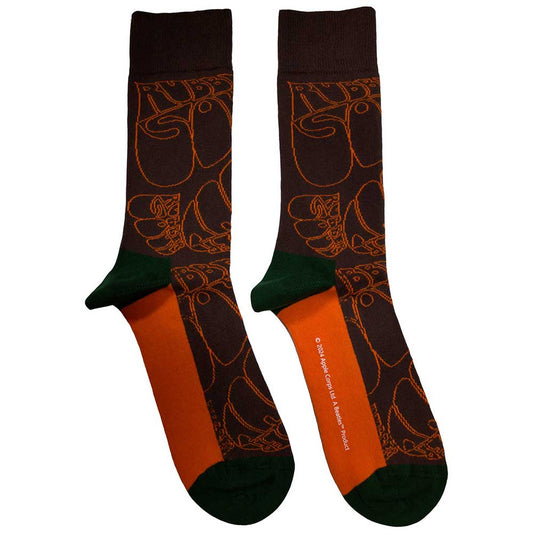 The Beatles Socks: Rubber Soul Text Outlines Repeat