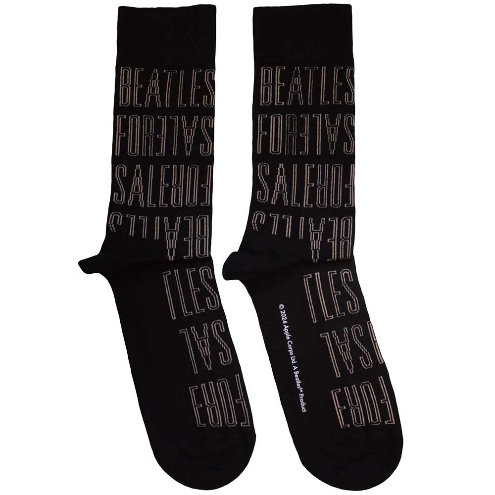 The Beatles Socks: For Sale Text Outlines Repeat