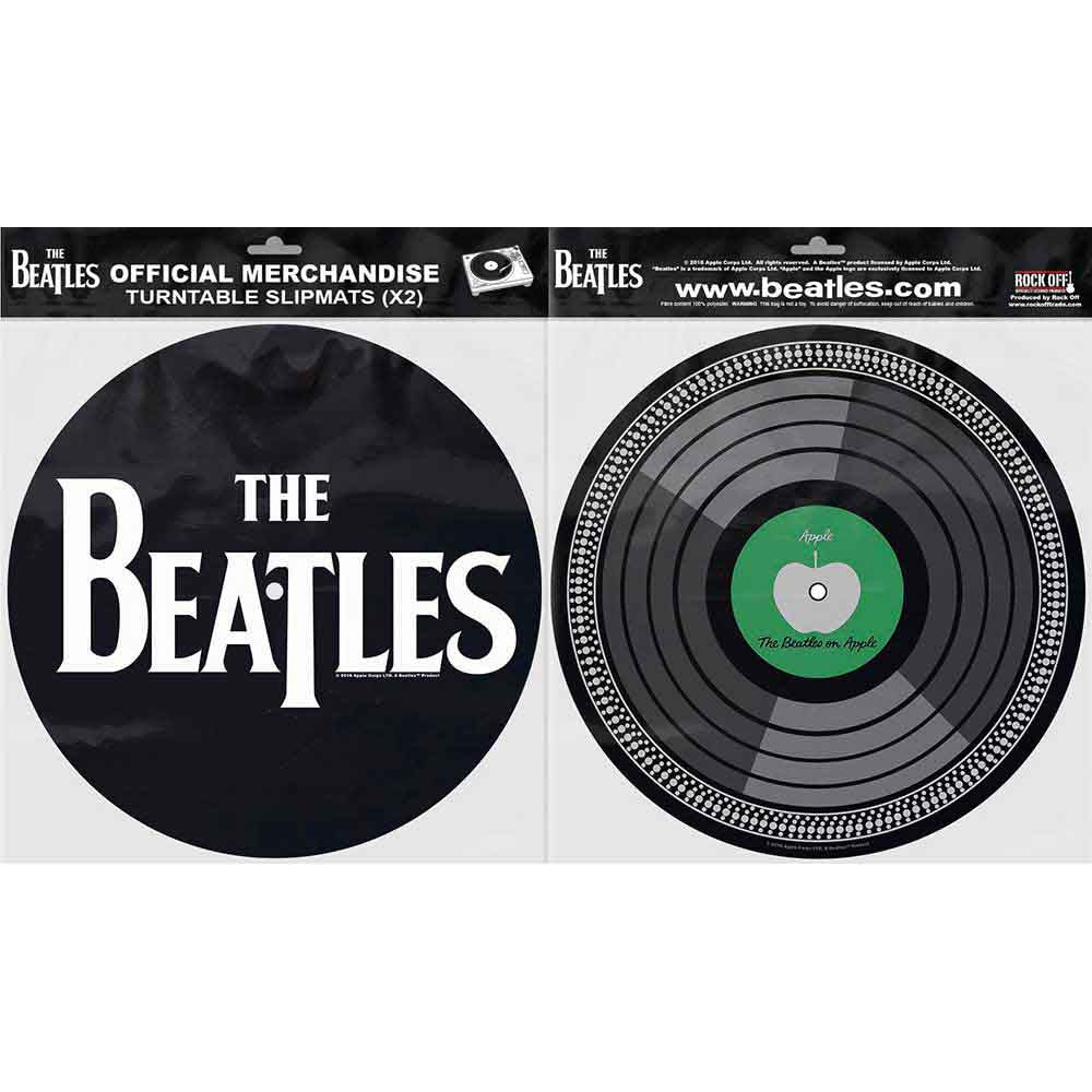 The Beatles Turntable Slipmat Set: Drop T Logo & Apple Turntable