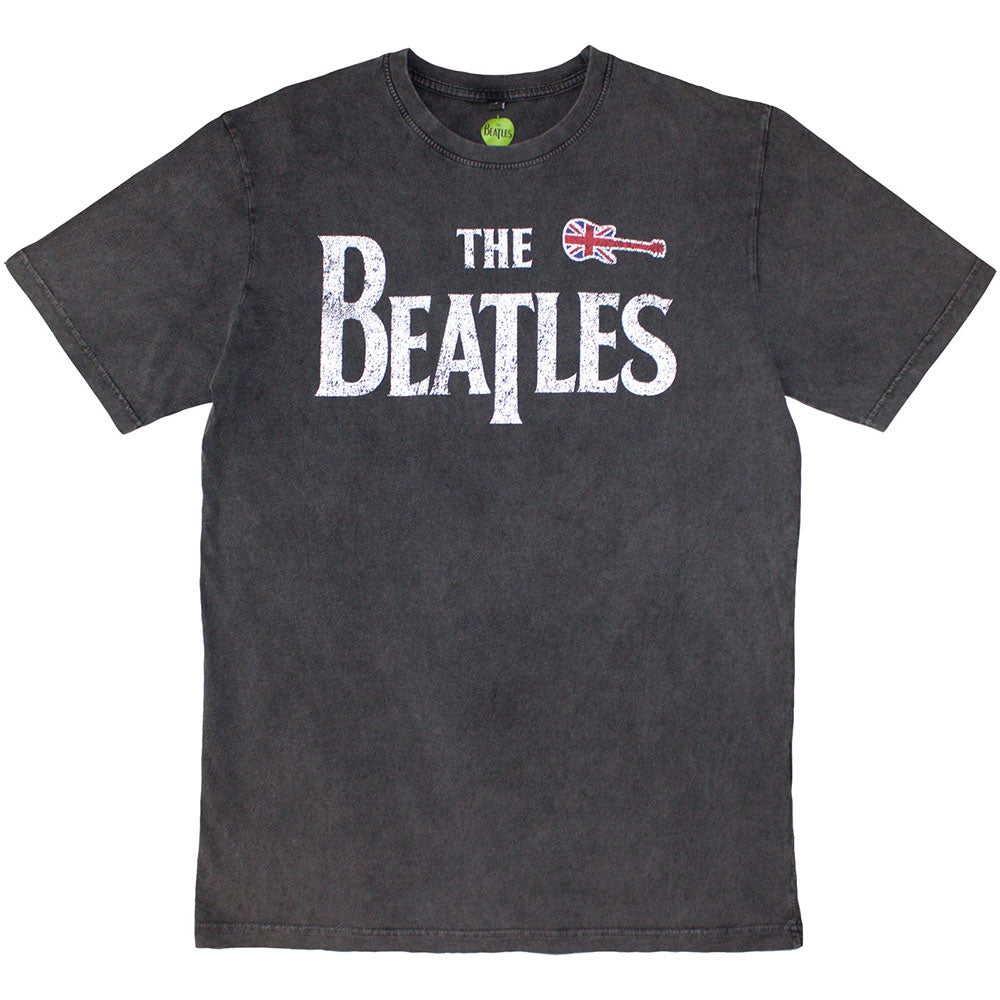 The Beatles Stone Wash T-Shirt: Guitar & Drop T