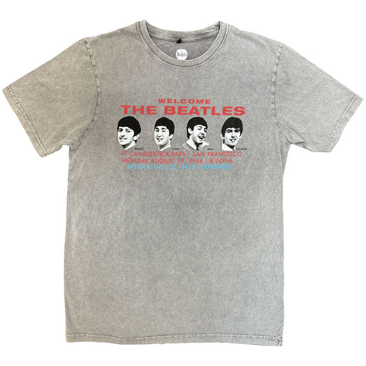 The Beatles Stone Wash T-Shirt: Candlestock Park Heads