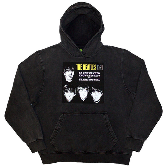 The Beatles Stone Wash Pullover Hoodie: VJ Secret Sleeve