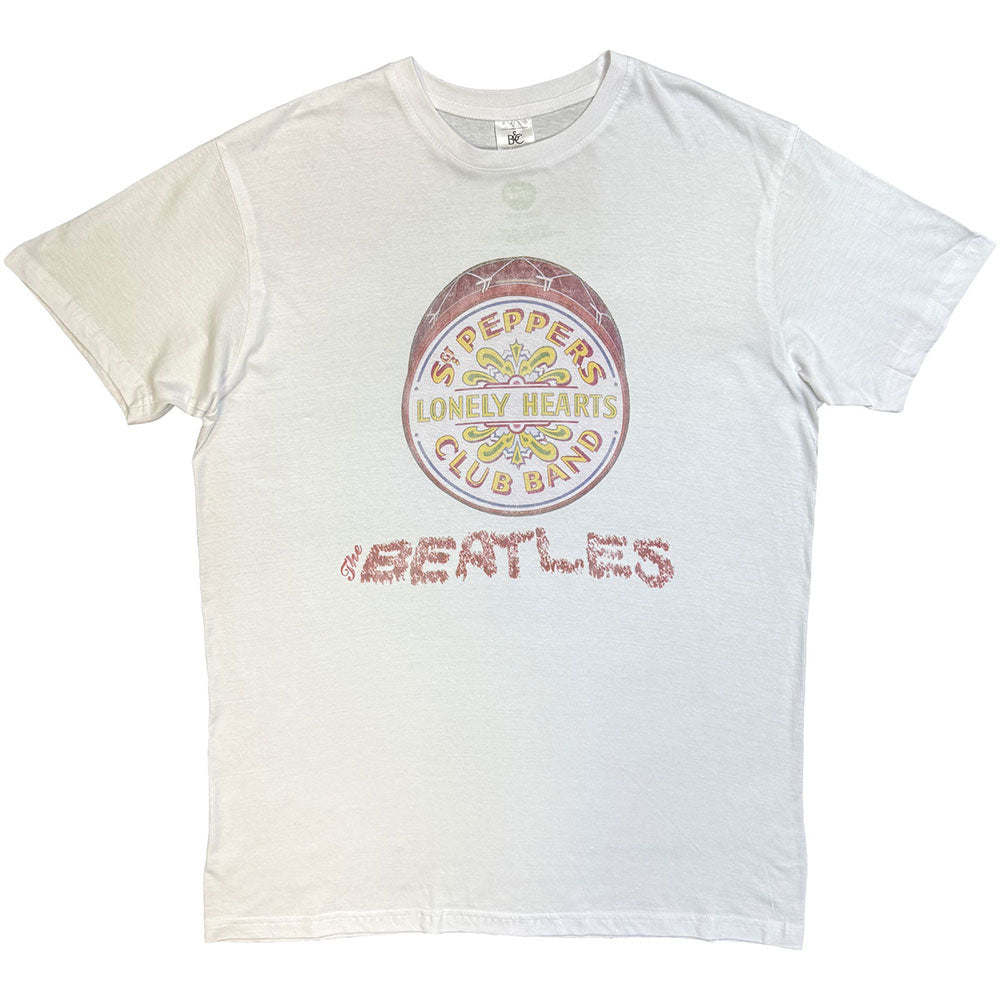 The Beatles T-Shirt: Flowers Logo & Drum