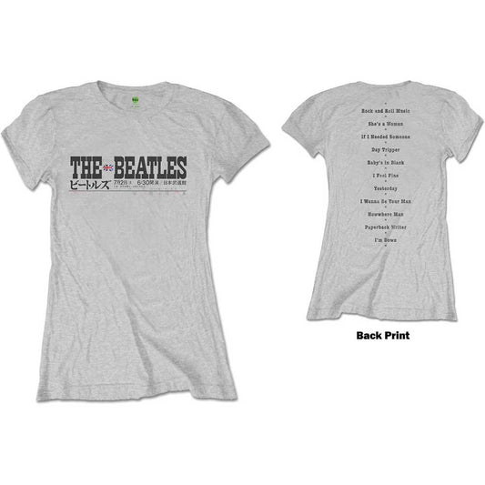 The Beatles Ladies T-Shirt: Budokan Set List