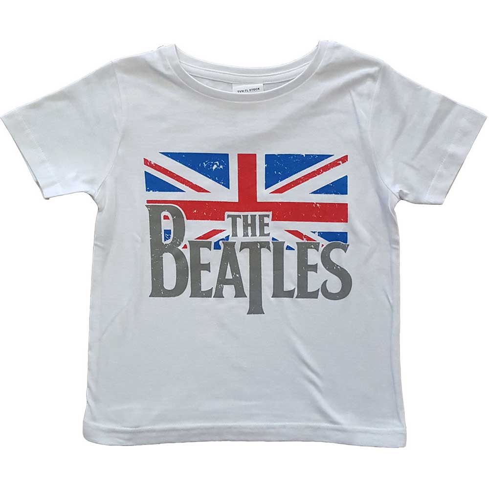 The Beatles T-Shirt: Drop T Logo & Vintage Flag