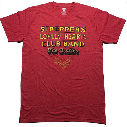 The Beatles T-Shirt: Sgt Pepper Stacked Crystals