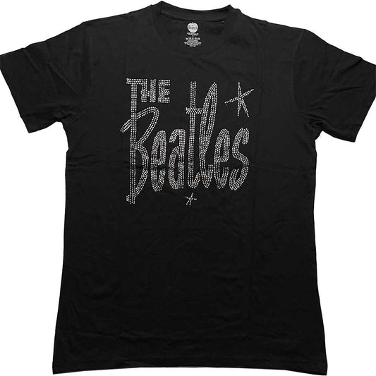 The Beatles T-Shirt: Retro Logo Crystals