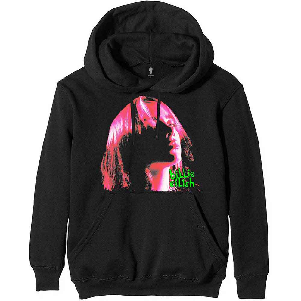 Billie Eilish Pullover Hoodie: Neon Shadow Pink