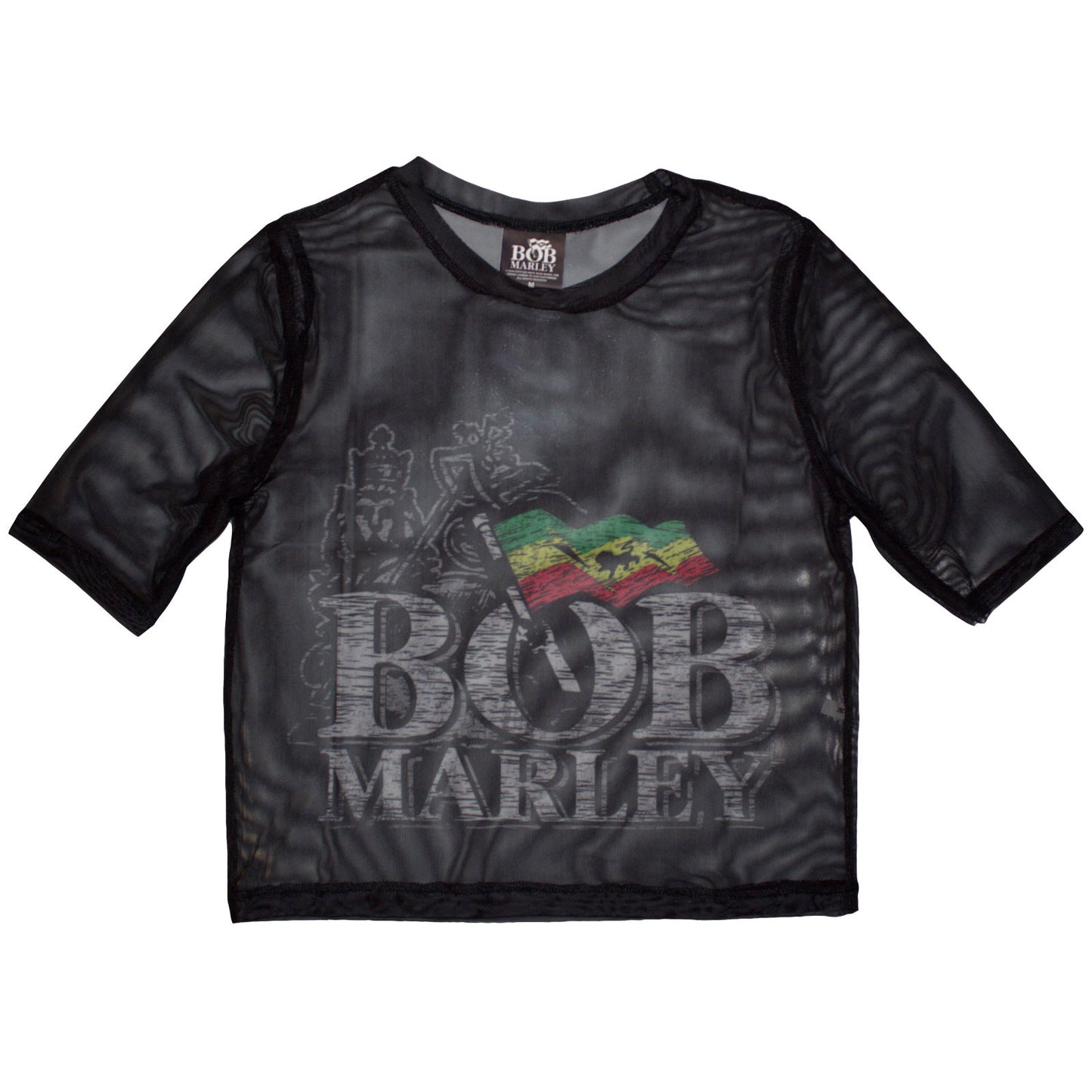 Bob Marley Ladies Mesh Crop Top: Logo