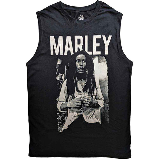 Bob Marley Tank T-Shirt: Marley B&W