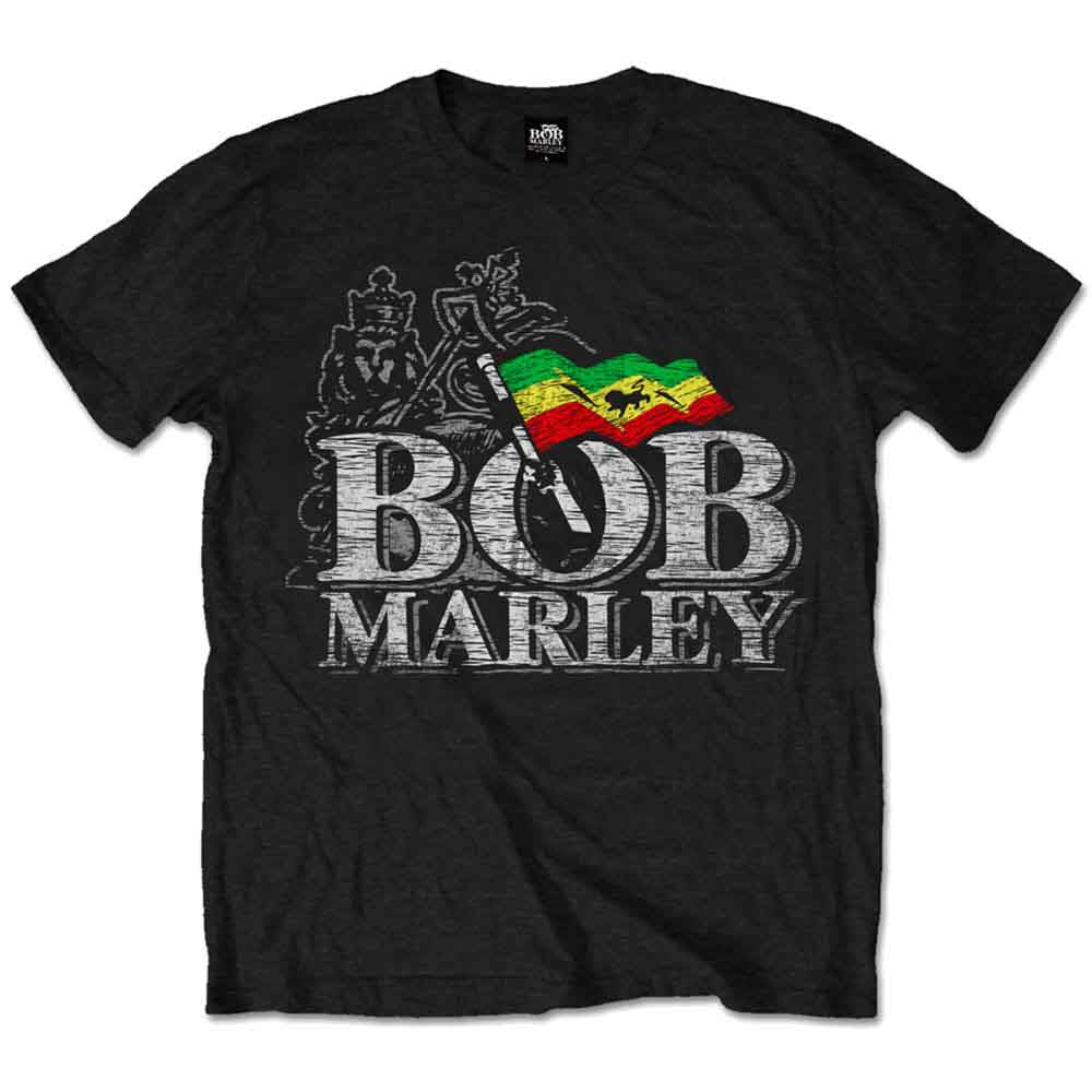 Bob Marley T-Shirt: Distressed Logo
