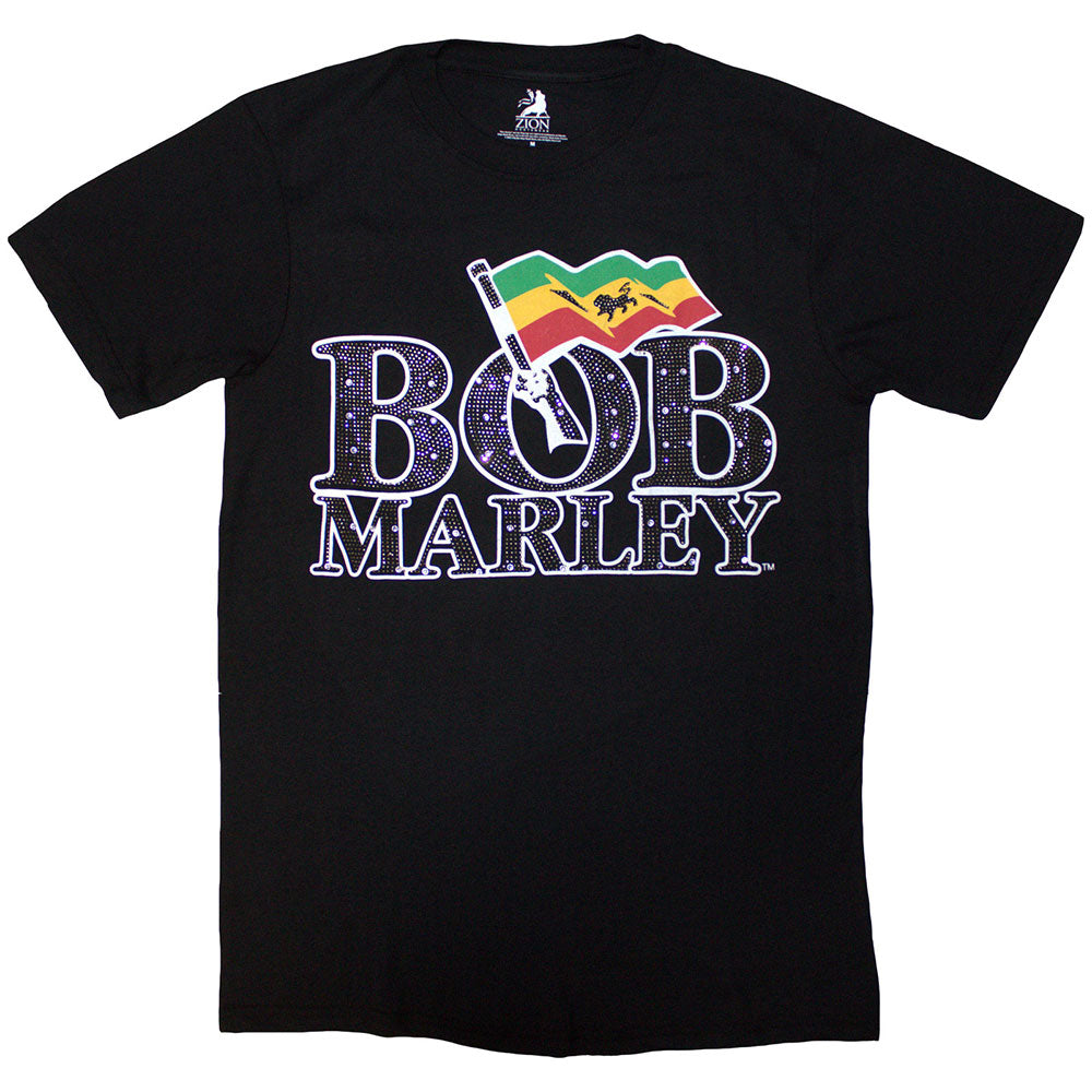 Bob Marley T-Shirt: Flag Logo