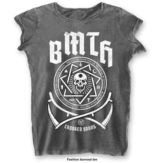Bring Me The Horizon Ladies Burnout T-Shirt: Crooked Young