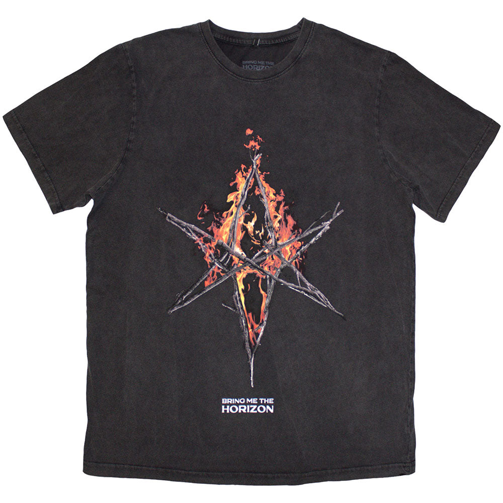 Bring Me The Horizon T-Shirt: Flame Hex & Text Logo