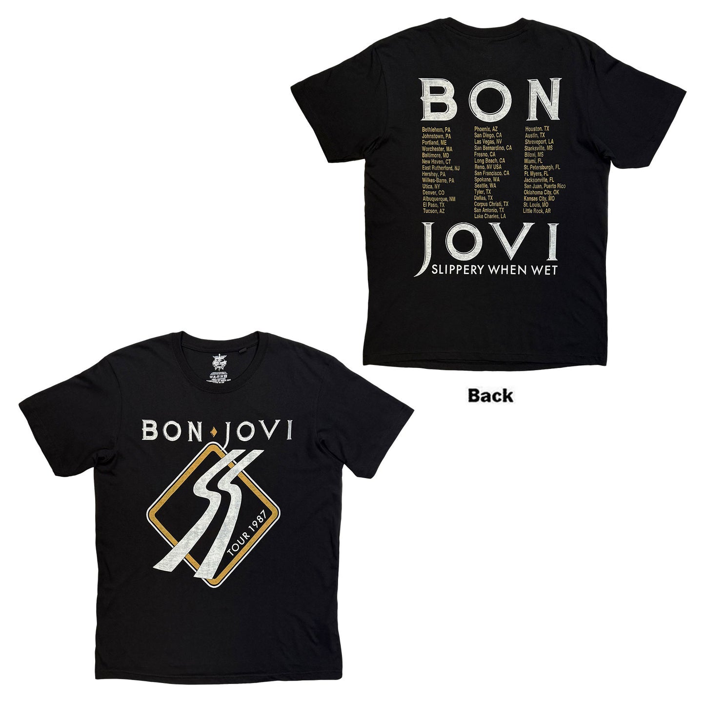 Bon Jovi T-Shirt: Tour '87 Road Sign