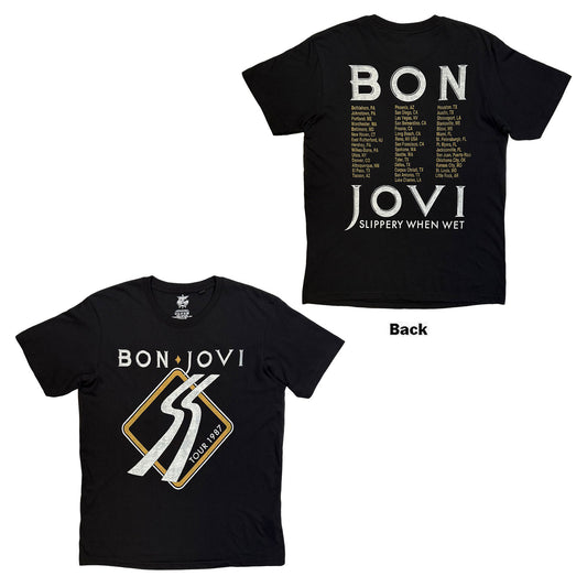 Bon Jovi T-Shirt: Tour '87 Road Sign