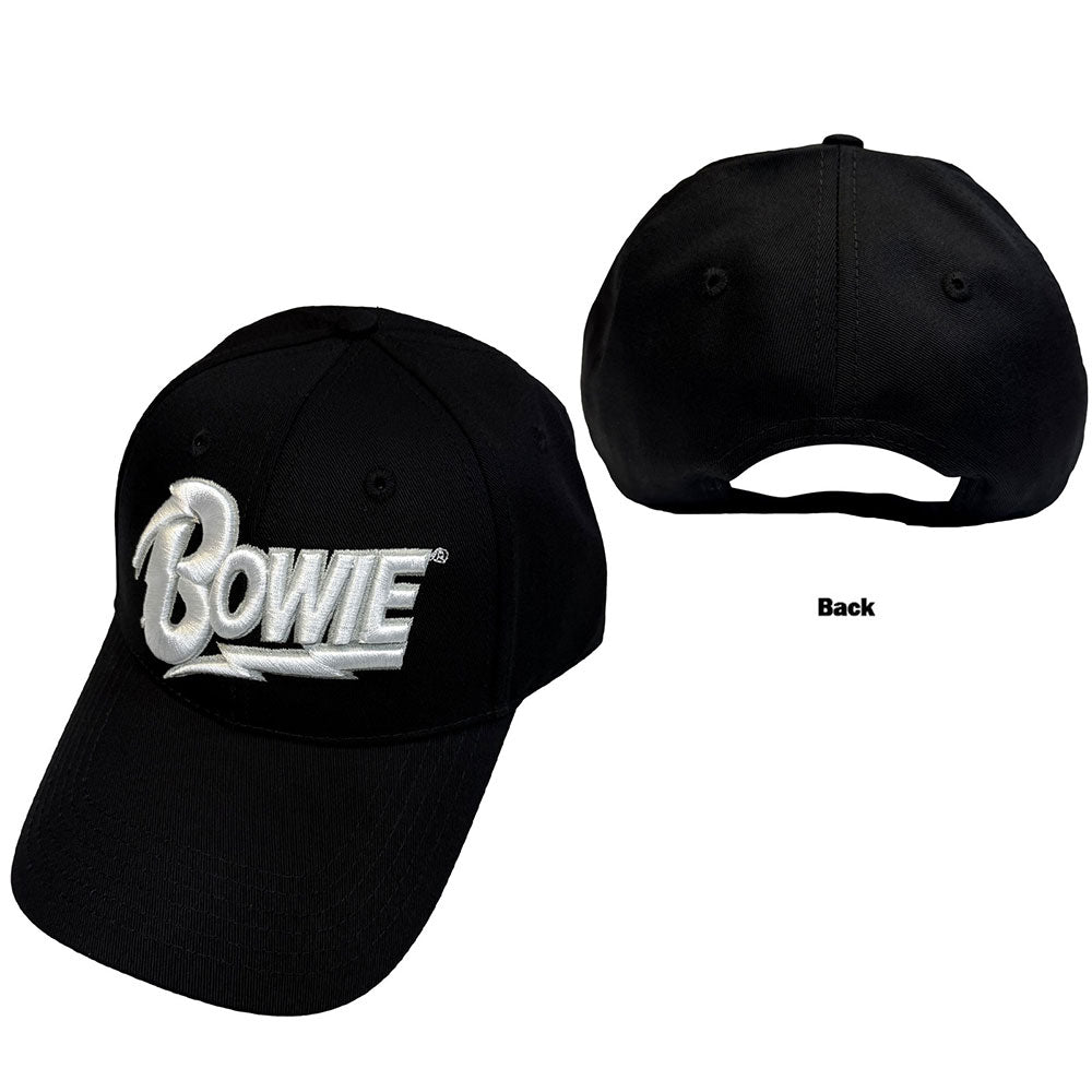David Bowie Baseball Cap: White Flash Logo