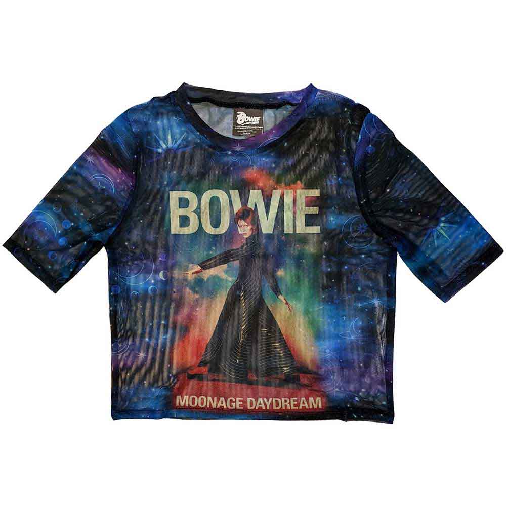 David Bowie Ladies Crop Top: Moonage 11 Fade