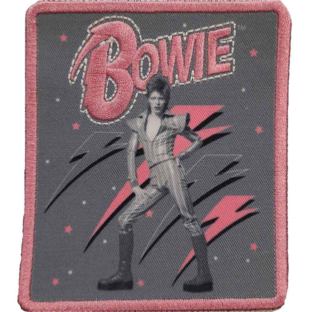 David Bowie Patch: Pink Flash Woven Logo
