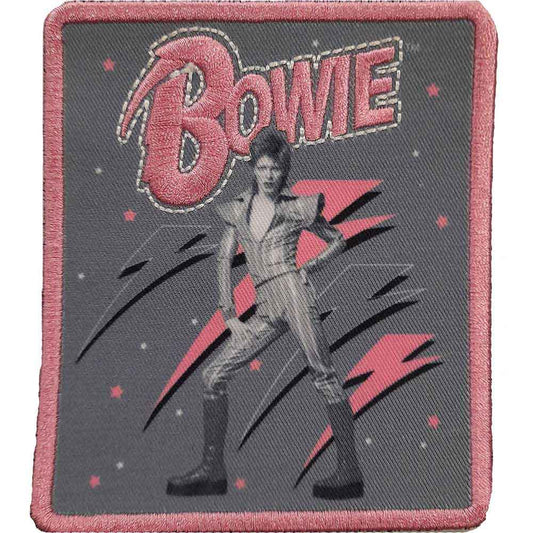 David Bowie Patch: Pink Flash Woven Logo