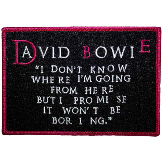 David Bowie Patch: I Dont Know Where I'm Going