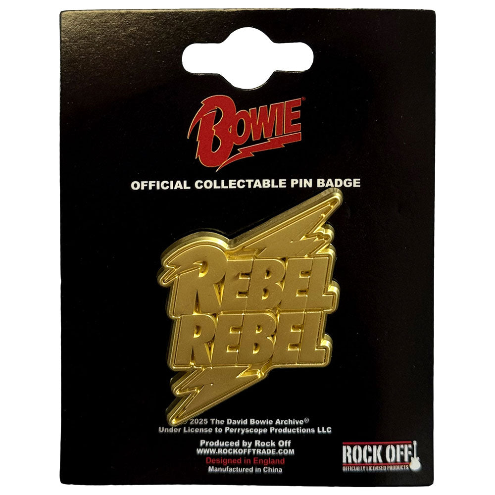 David Bowie Badge: Rebel Rebel Gold