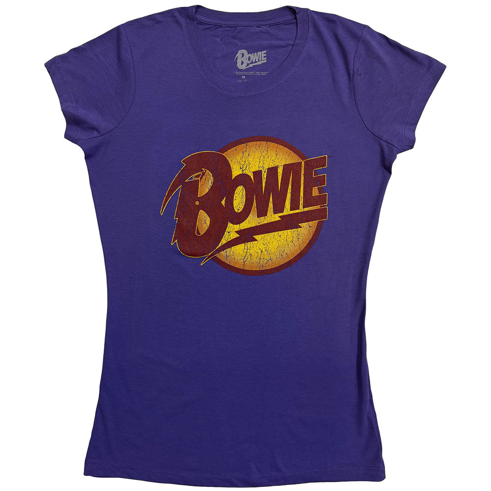 David Bowie Ladies T-Shirt: Vintage Diamond Dogs Logo